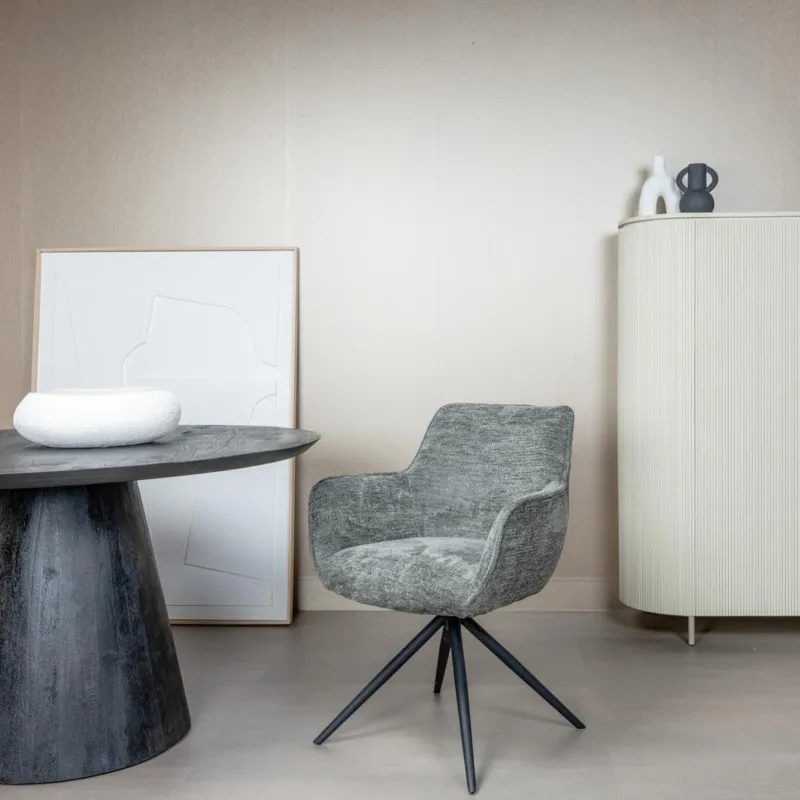 Betaalbaar Fondo Armstoel - fabric Mona 464 Cement Grey (draaibaar)