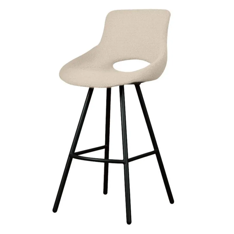 Campo Barstoel - fabric Teddy MJ81 White Speciale Aanbieding