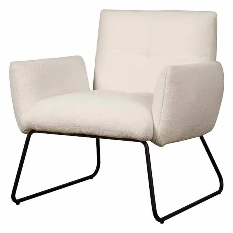 Dante Fauteuil - fabric Teddy MJ81 White Uitverkoop