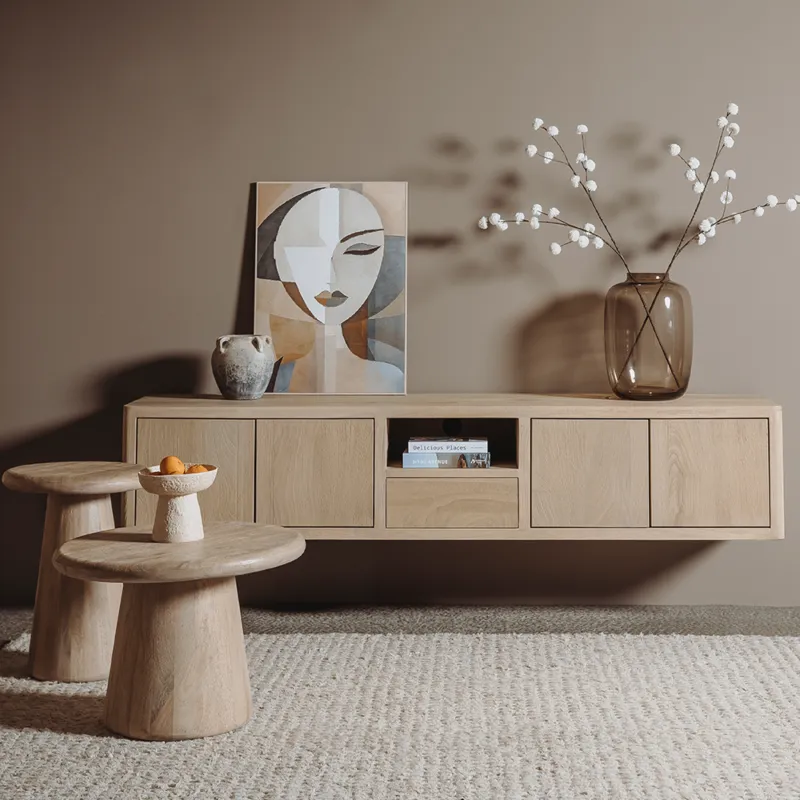 Express Levering Asti Bijzettafel rond naturel 60 cm