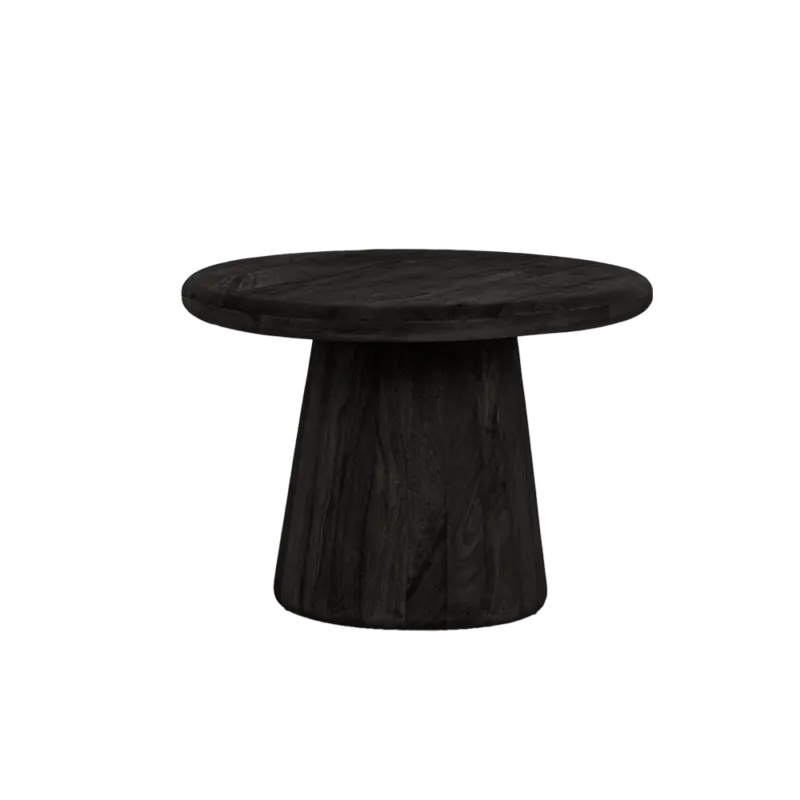 Dagaanbieding Asti Bijzettafel rond zwart 60 cm