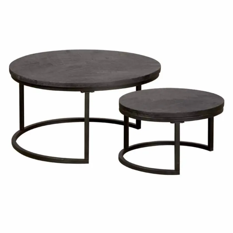 Viola Salontafel set zwart rond vanaf 55 cm Aanbieding