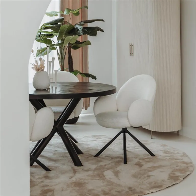 Nu Kopen Selva Eetkamertafel zwart rond 130 cm