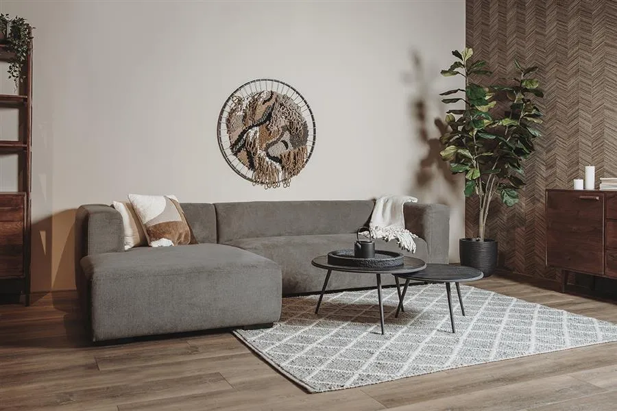 Fabrieksprijs Glasgow 2 5-AR + Chaise L - Enjoy 456 Iron Grey