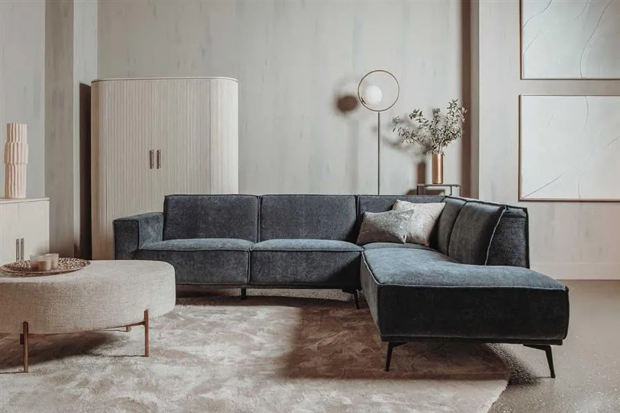 Leeds 2 5-AL + Ottoman R - City 464 Black Blue Betrouwbaar