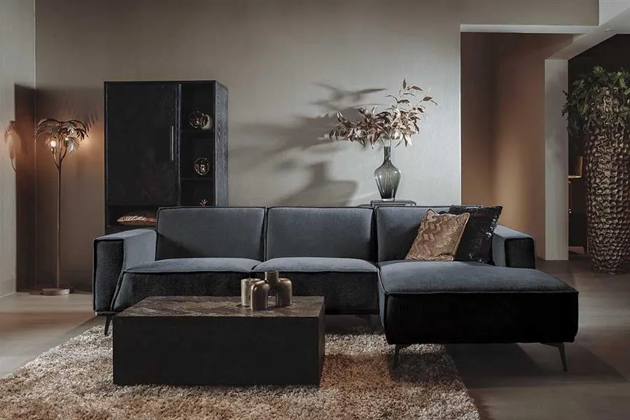 Express Levering Leeds 2 5-AL + Chaise R - City 464 Black Blue
