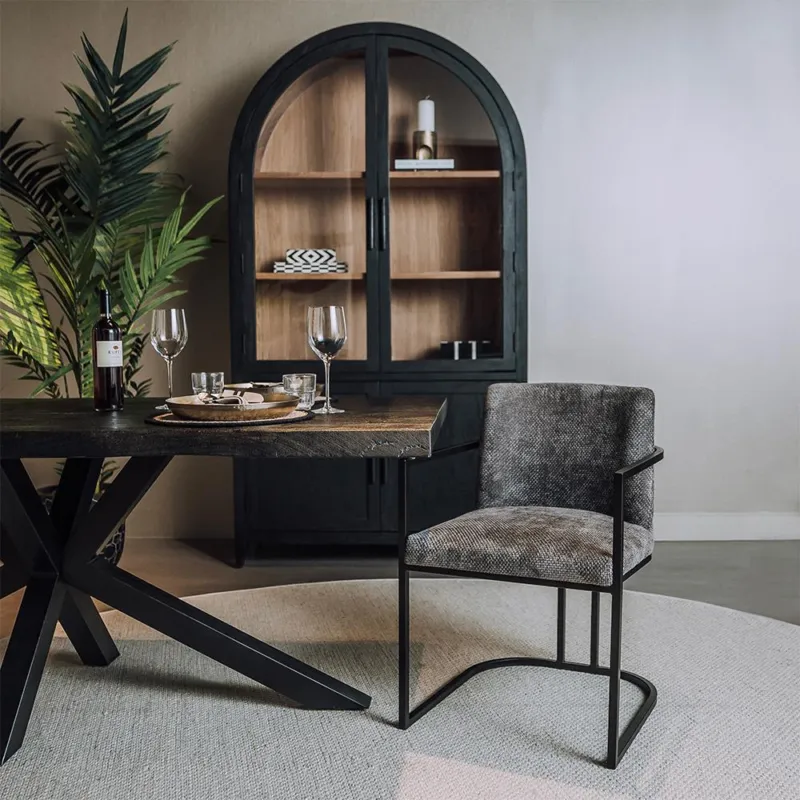 Archi Armstoel - fabric Eden 20 graphite Uitverkoop