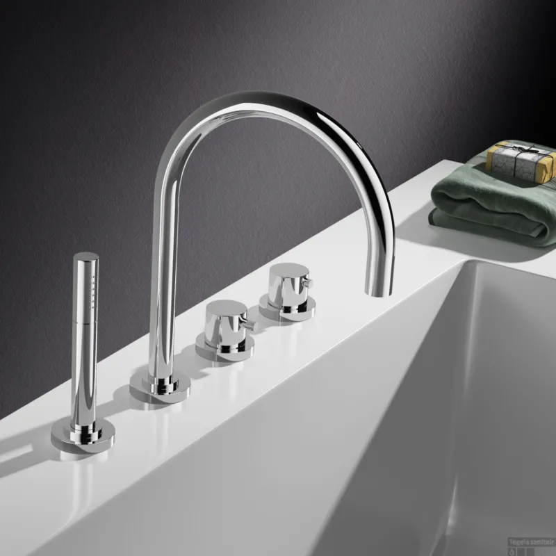 Gratis Retour Badrandkraan Hotbath Buddy 2-knop Thermostatisch Compleet 4-gats Chroom