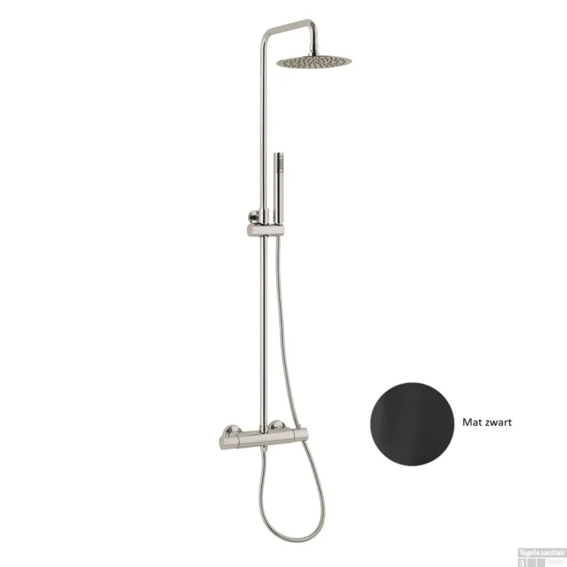 Regendouche Opbouwset Sanimex Giulini Thermostatisch Incl. Douchegarnituur Ø 20cm Mat Zwart Nu Kopen