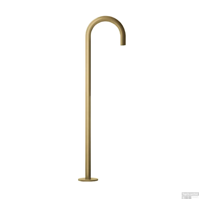 Actieprijs Baduitloop Hotbath Cobber Vrijstaand 106 cm Geborsteld Messing PVD