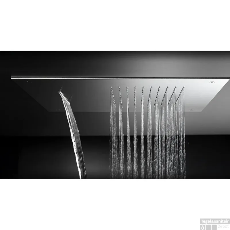 Meest Verkocht Hoofddouche Hotbath Mate inbouw met cascade vierkant RVS Look