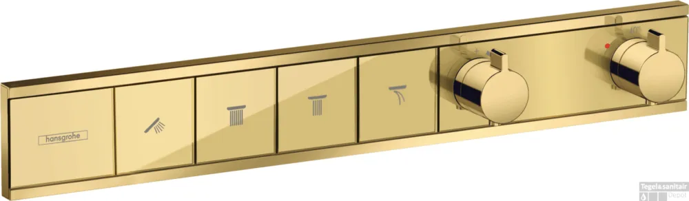 Superprijs Hansgrohe RainSelect thermostaat inbouw voor 4 functies, Polished Gold Optic