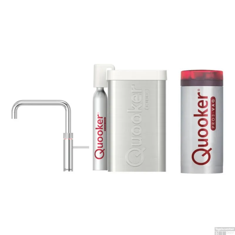 Quooker Cube Fusion Square Chroom met Pro3-VAQ Boiler Voordeelprijs