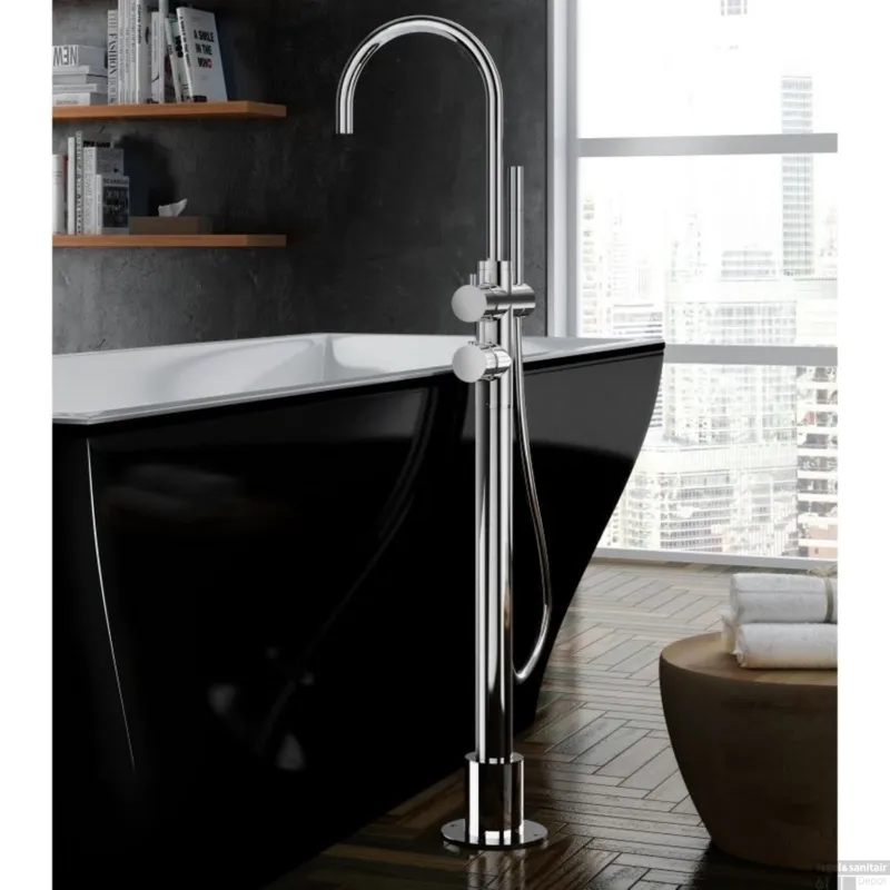 Vrijstaande Badkraan Hotbath Buddy Thermostatisch 113 cm Chroom Laatste Kans