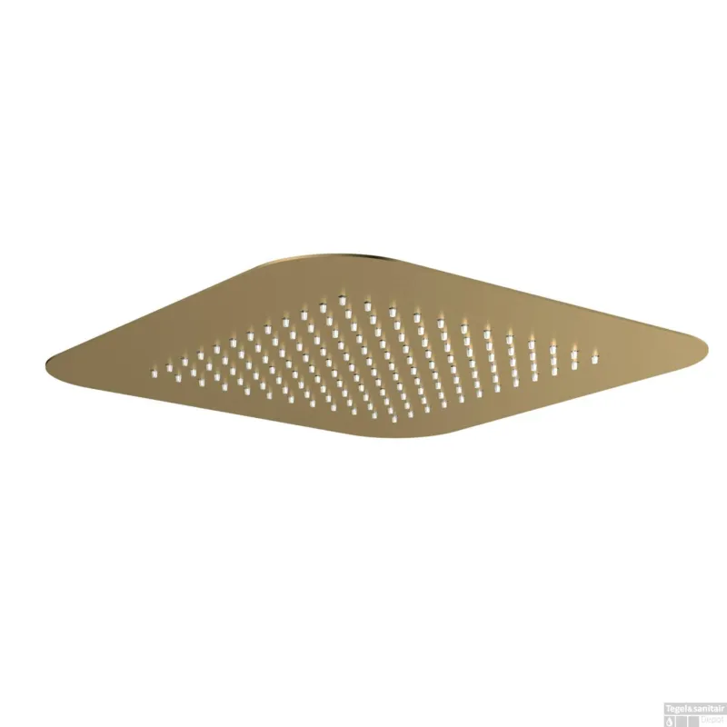 Goedkoop Hoofddouche Hotbath Gal Inbouw Vierkant 42x42 cm Geborsteld Messing PVD