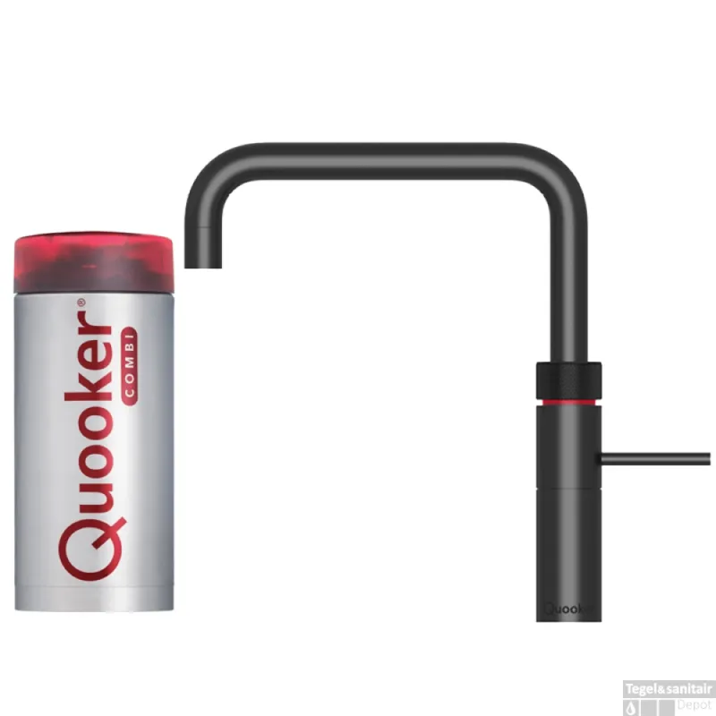 Finale Uitverkoop Quooker Fusion Square Mat Zwart met Combi Boiler