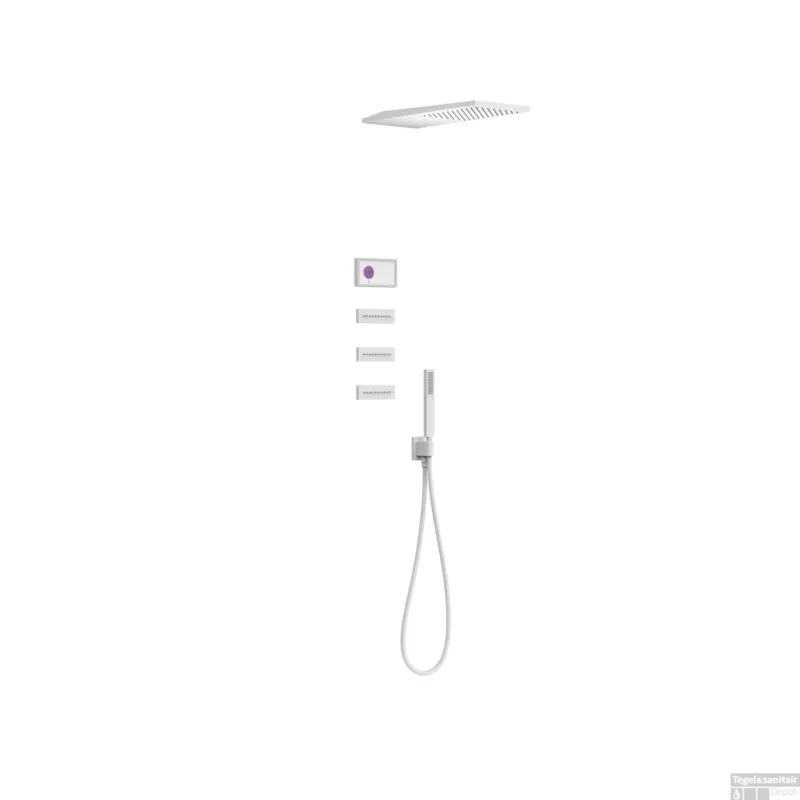 Regendoucheset Tres Shower Technology Inbouw Elektrische Thermostaat met Bodyjets Plafondinbouw Douchekop Must-Have