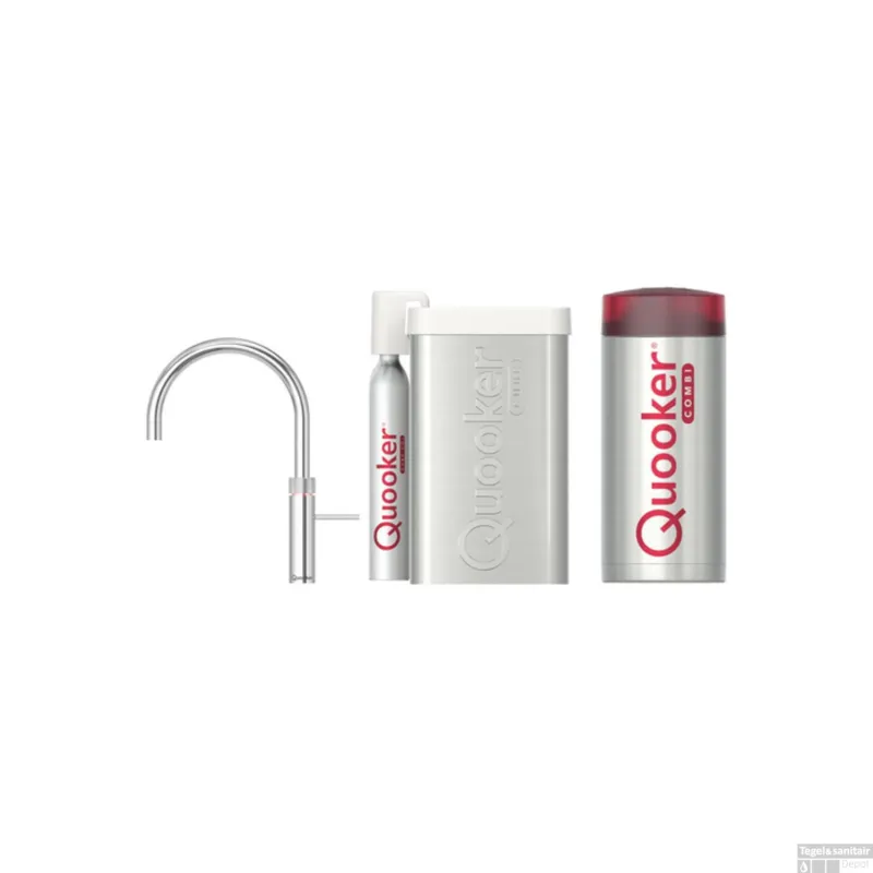 Quooker Cube Fusion Round RVS met Combi+ Boiler Voordeelprijs