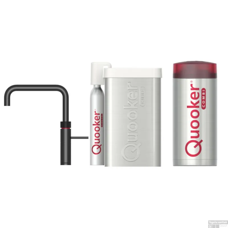 Seizoensaanbieding Quooker Cube Fusion Square Mat Zwart met Combi+ Boiler