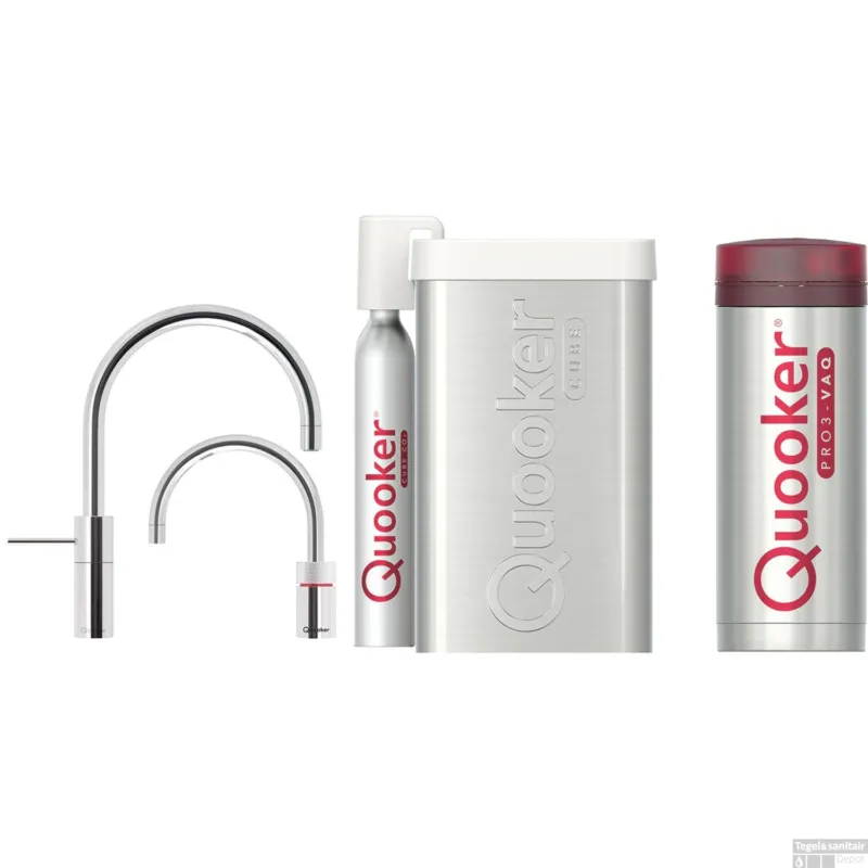 Favoriet Quooker Cube Nordic Round Twintaps Chroom met Pro3-VAQ Boiler