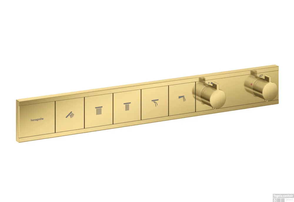 Hansgrohe RainSelect thermostaat inbouw voor 5 functies, Polished Gold Optic Koop Online