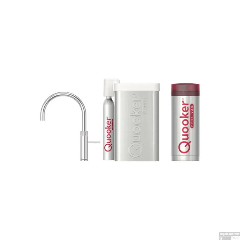 Quooker Cube Fusion Round RVS met Pro3-VAQ Boiler Superprijs