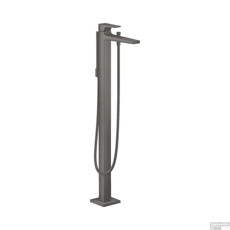 Express Levering Badmengkraan Metropol HansGrohe Eengreeps Vloergemonteerd Geborsteld Zwart Chroom