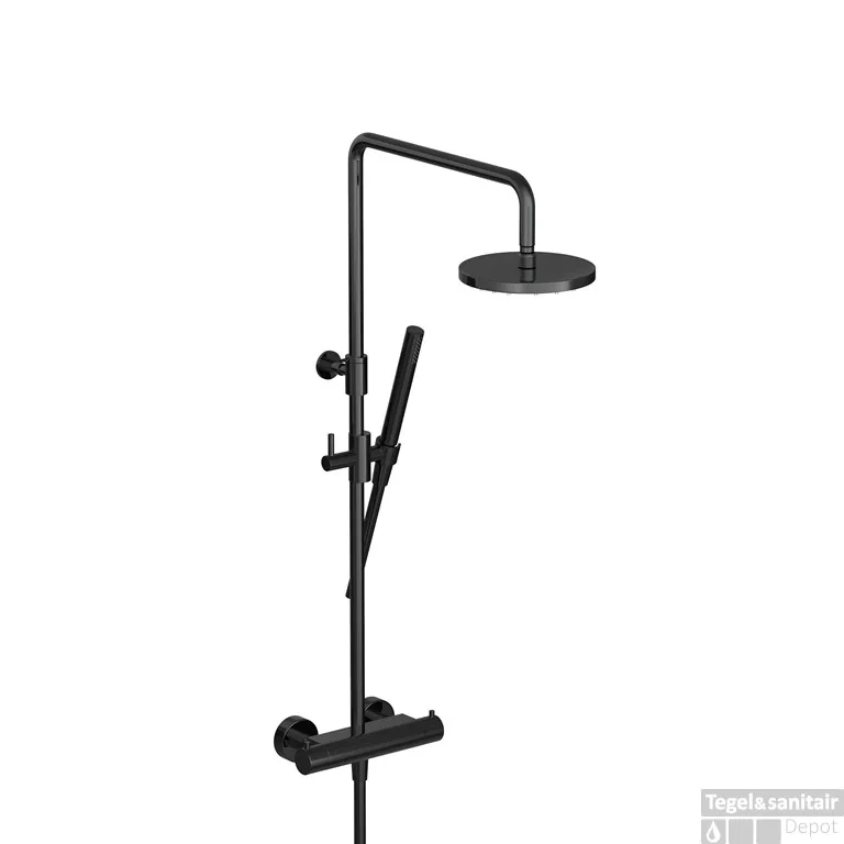Op = Op Hotbath COBBER Thermostatische stortdoucheset Gepolijst Zwart PVD (SDS9PBP)