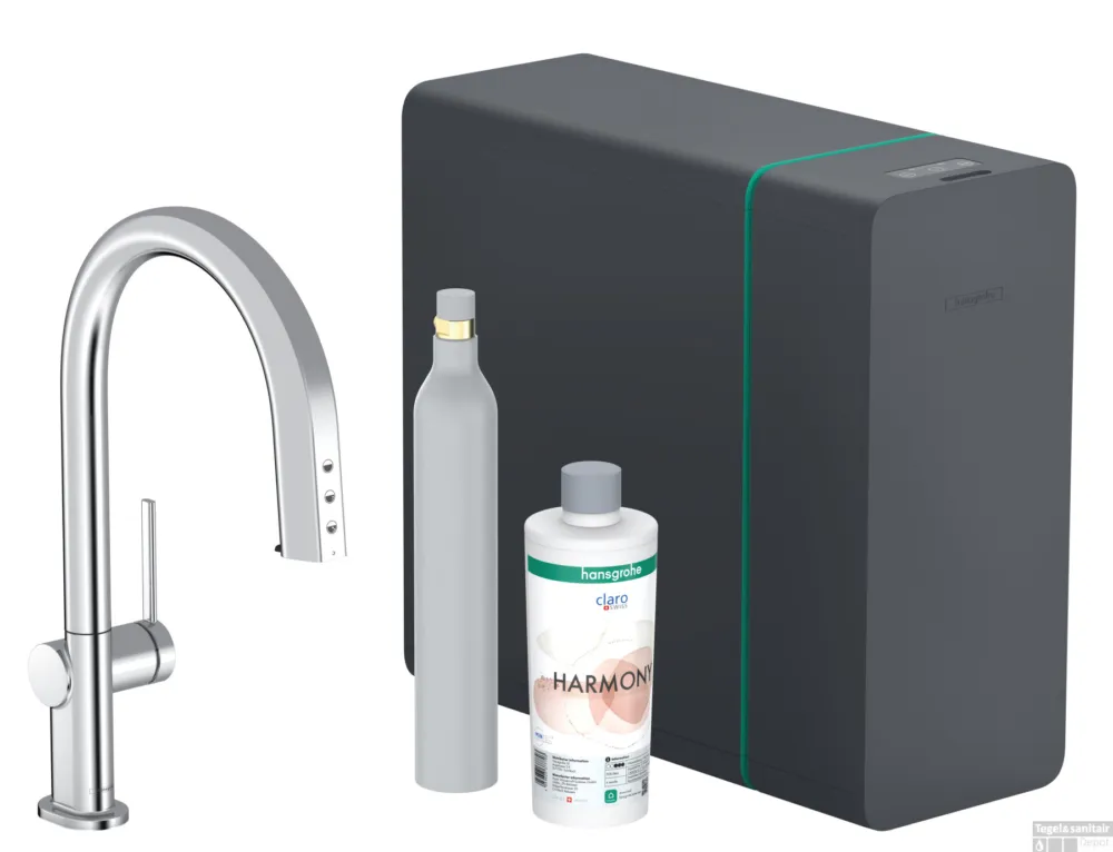 Hansgrohe Aqittura M91 SodaSystem 210, uittrekbare uitloop, 1jet, sBox, starter set, chroom Veilige Betaling