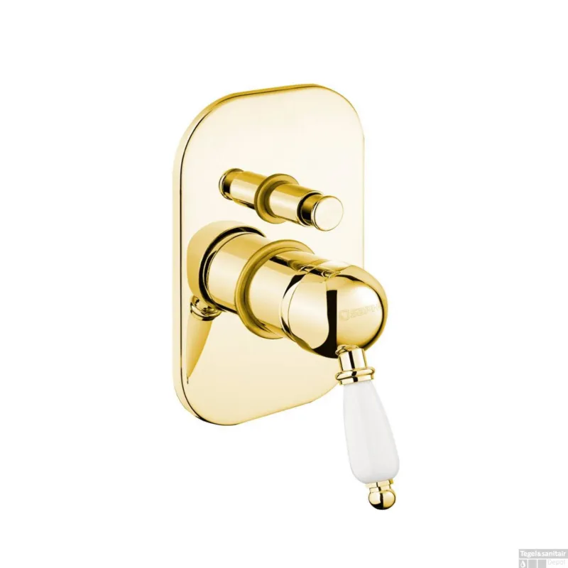 Bestel Nu Douchekraan Inbouw Sapho Kirké Mengkraan Retro Afbouwdeel 2-weg Goud (incl. inbouwdeel)