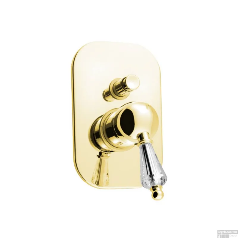 Douchekraan Inbouw Sapho Kirké Crystal Mengkraan Retro Afbouwdeel 2-weg Goud (incl. inbouwdeel) Direct Beschikbaar