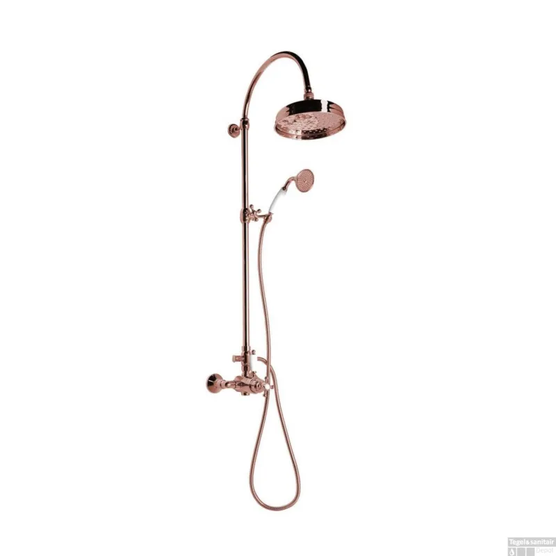 Regendoucheset Opbouw Sapho Antea Compleet Thermostatische Ø 20 cm Rose Goud Superprijs