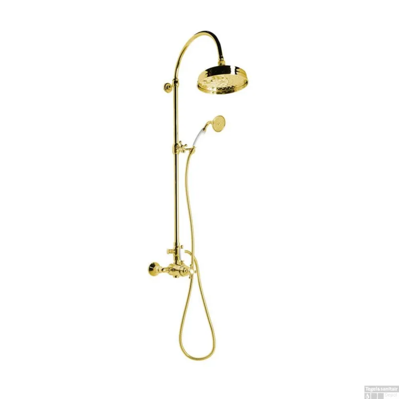 Koop Vandaag Regendoucheset Opbouw Sapho Antea Compleet Thermostatische Ø 20 cm Goud
