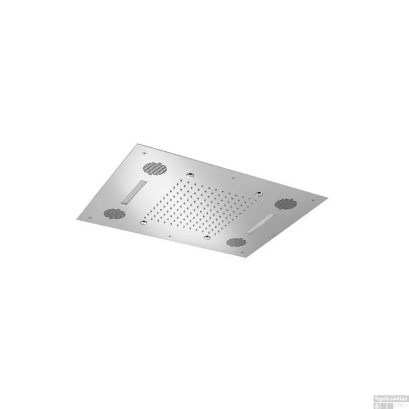 Meest Verkocht Hoofddouche Hotbath Mate Rechthoekig 48x63 cm Met Bluetooth Soundbox LED Geborsteld Nikkel