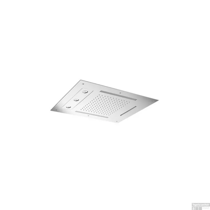 Gecertificeerd Hoofddouche Hotbath Mate 48x63 cm Triple Met Twist Inbouw LED Geborsteld Nikkel