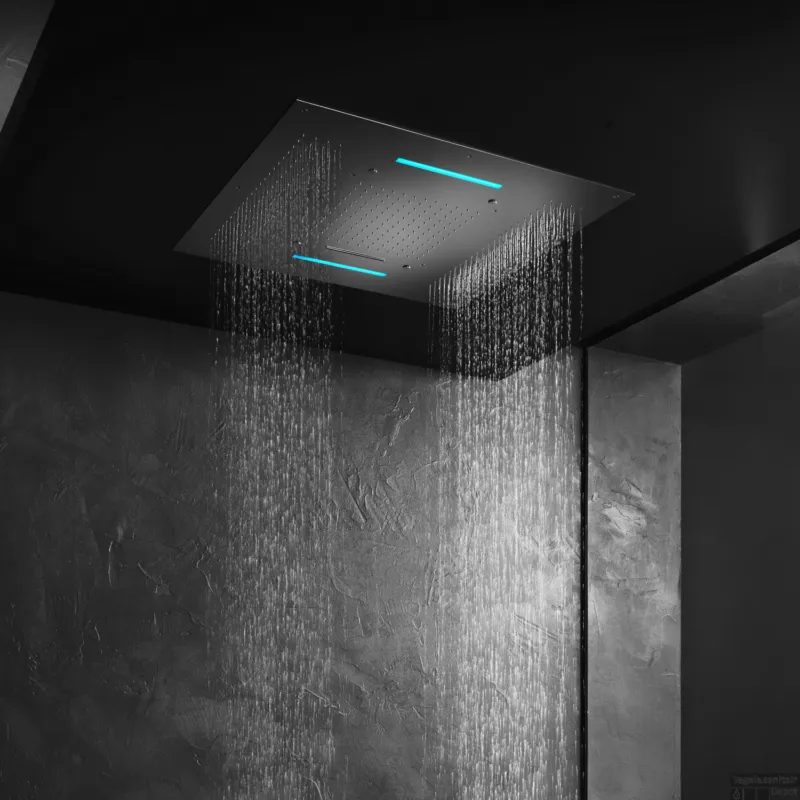 Lage Prijs Hoofddouche Hotbath Mate Met Cascade Vierkant 95x95 cm LED Chroom