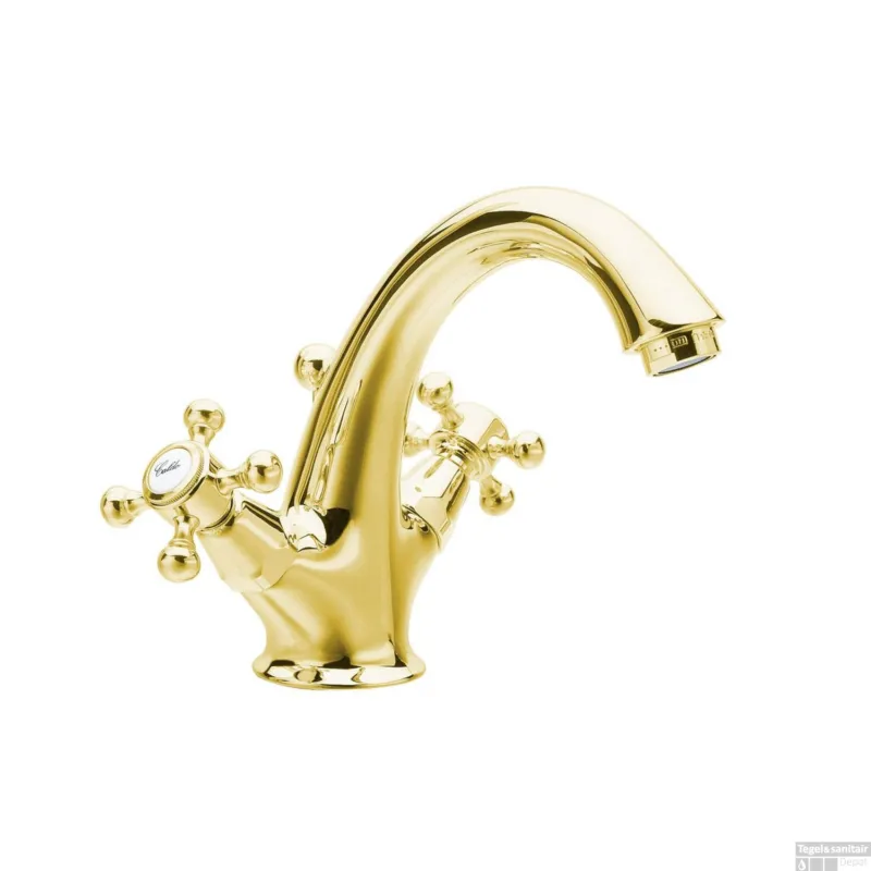 Wastafelmengkraan Sapho Antea 2-knop Uitloop 12 cm Goud (incl. clickwaste) Tijdelijk Beschikbaar