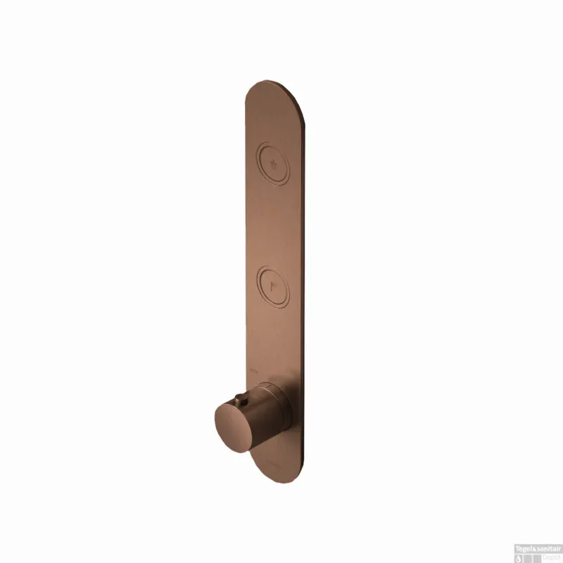 Alleen Vandaag Douchethermostaat Hotbath Cobber Inbouw 2 Pushbuttons Geborsteld Koper PVD (excl. inbouwdeel)