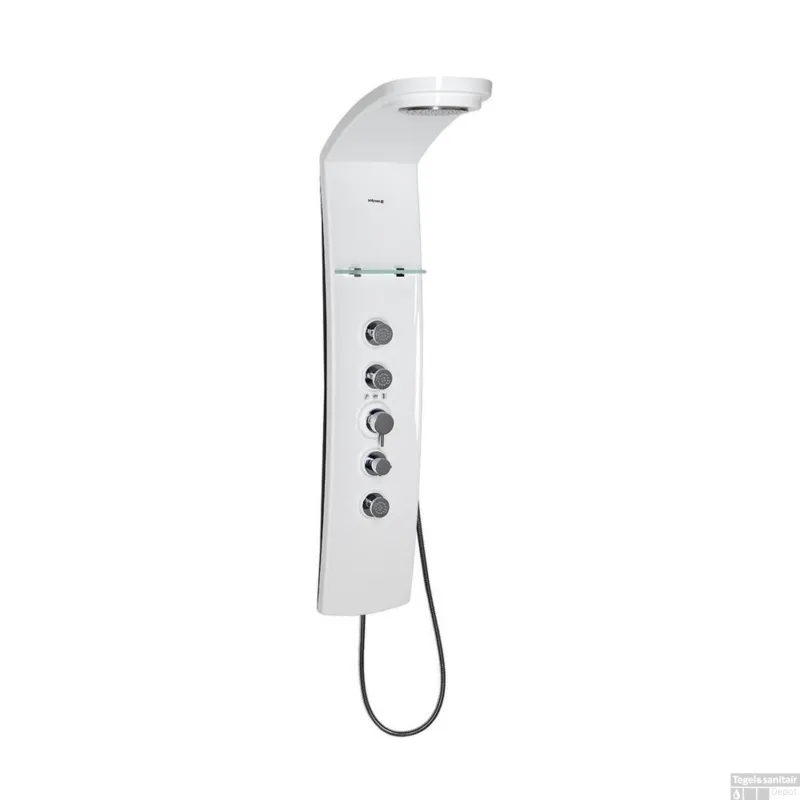 Douchepaneel Sapho Luk 130x25 cm Thermostatisch Wandgemonteerd Wit Direct Beschikbaar