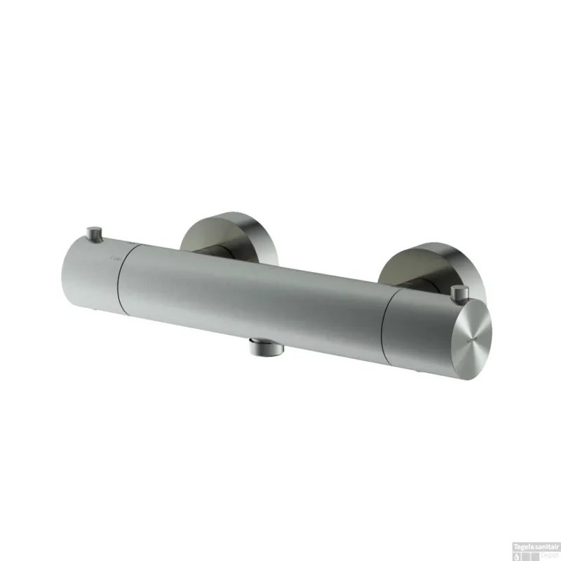 Gecertificeerd Douchemengkraan Hotbath Archie Thermostatisch met 1/2" Doucheslang Onderaansluiting RVS316