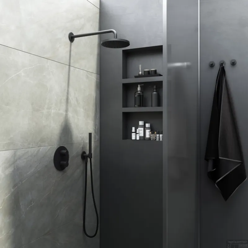 Beperkte Voorraad Complete Regendouche Hotbath Cobber IBS20A Inbouwset Met 2-Weg-Stop-Omstel