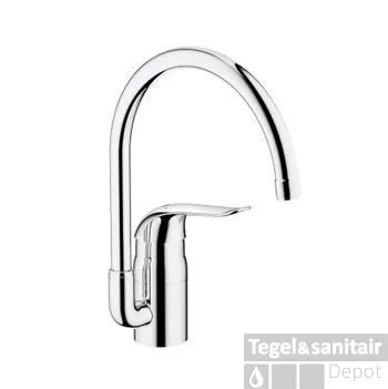 GROHE Euroeco Special Keukenkraan Hoog Met Hendel 12 Cm. Chroom Hoge Kwaliteit