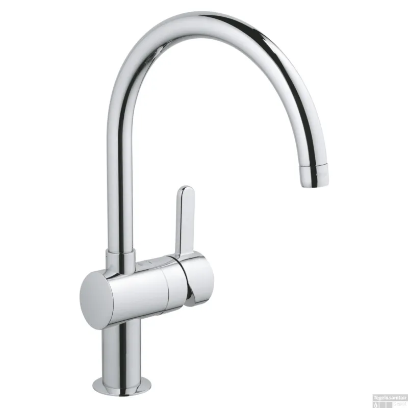 Lage Prijs Keukenkraan GROHE Flair C-uitloop 1-Gats met Hoge Uitloop Chroom