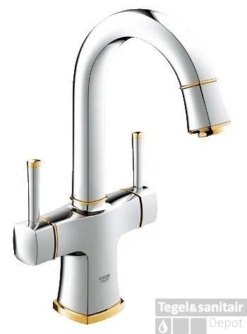 GROHE Grandera 2-gats Wastafelkraan Hoog Model Met Waste Chroom-goud Goedkoop