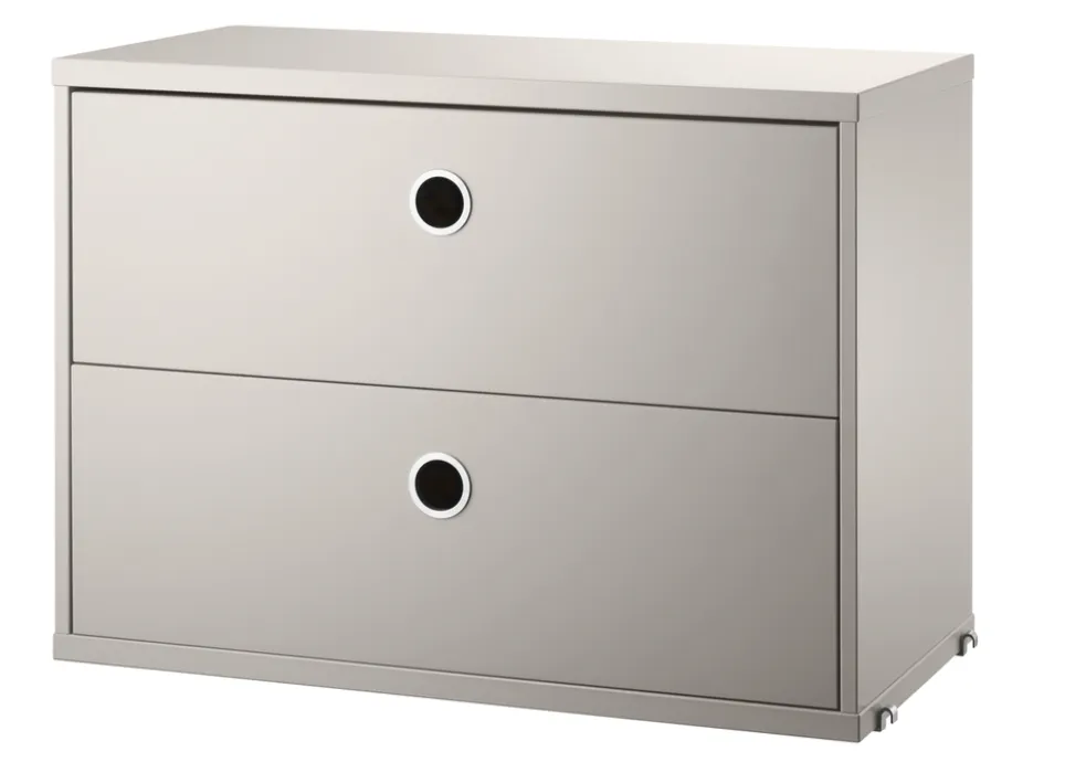 String Chest with Drawers ladekast-58x30x42 cm-Beige Aanbieding