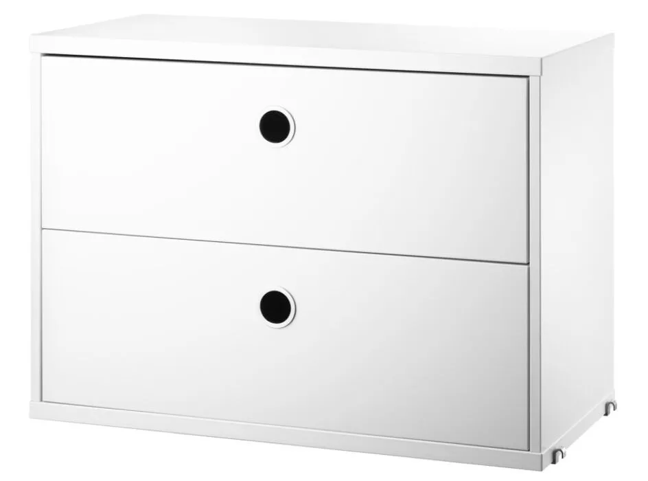 String Chest with Drawers ladekast-58x30x42 cm-White Gereduceerde Prijs