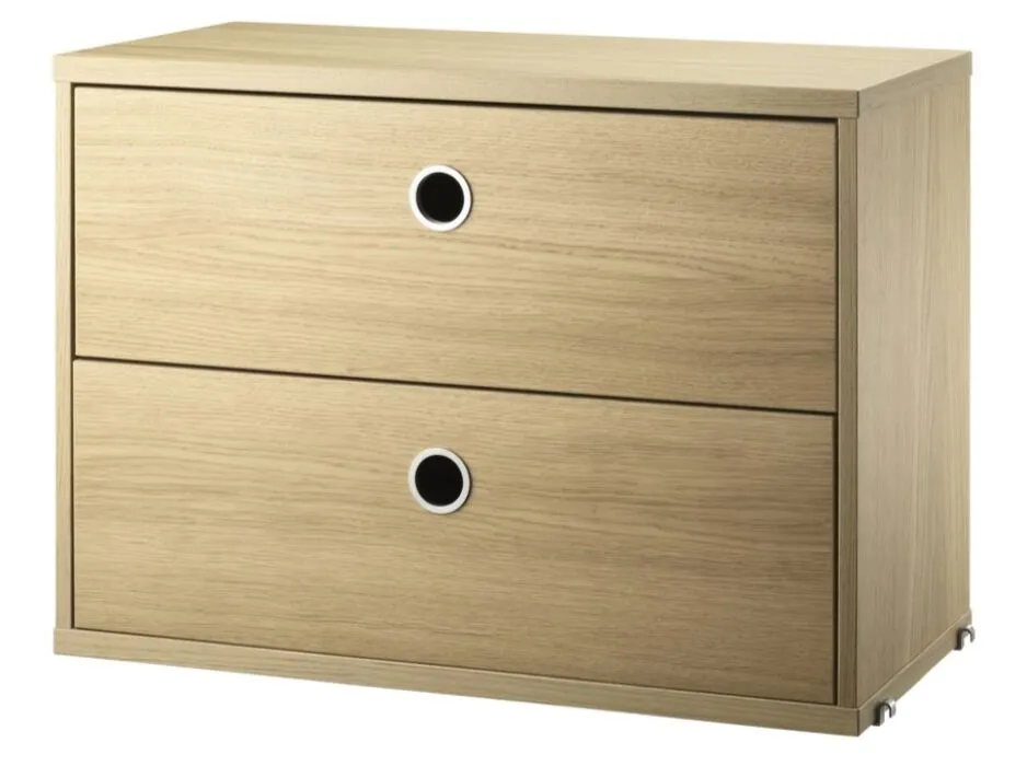 Koop Online String Chest with Drawers ladekast-58x30x42 cm-Oak