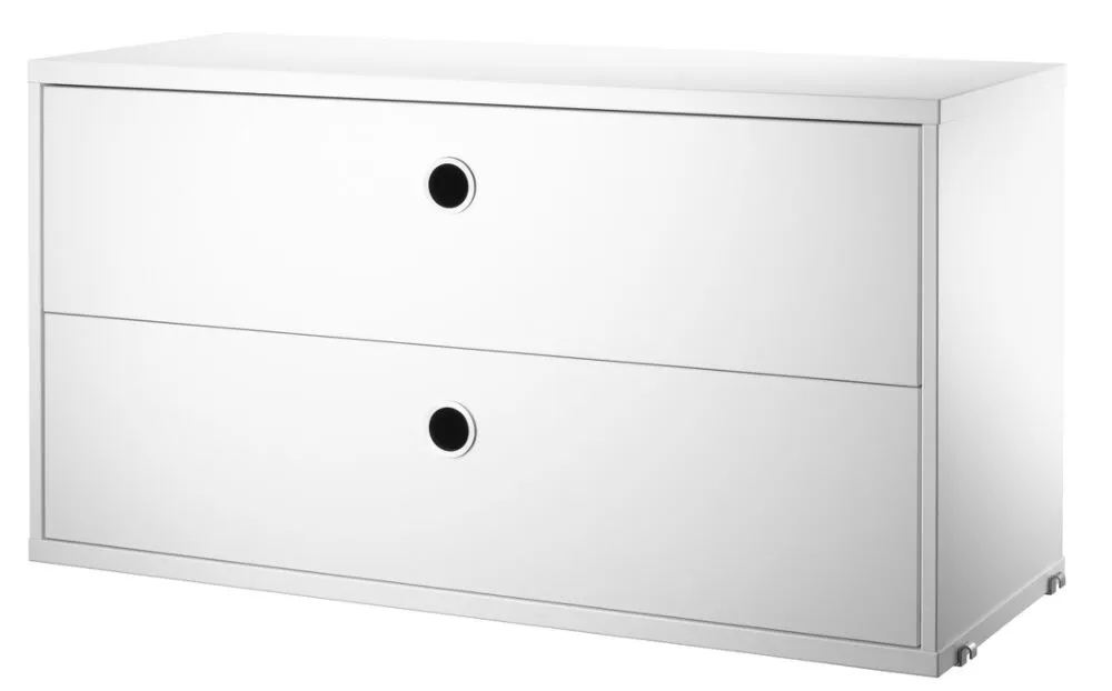 String Chest with Drawers ladekast-78x30x42 cm-White Populair
