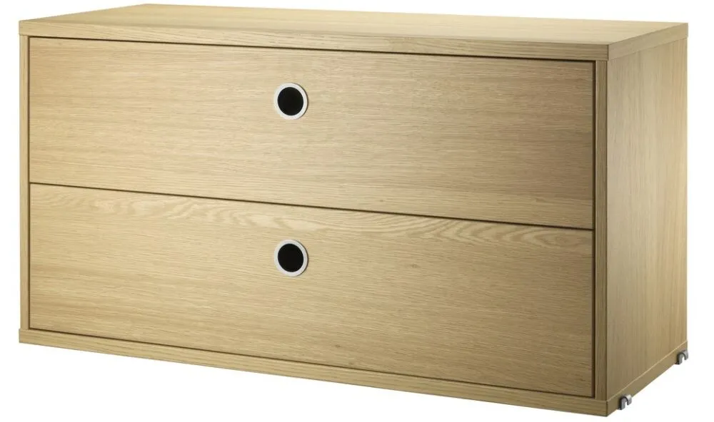 Exclusieve Aanbieding String Chest with Drawers ladekast-78x30x42 cm-Oak
