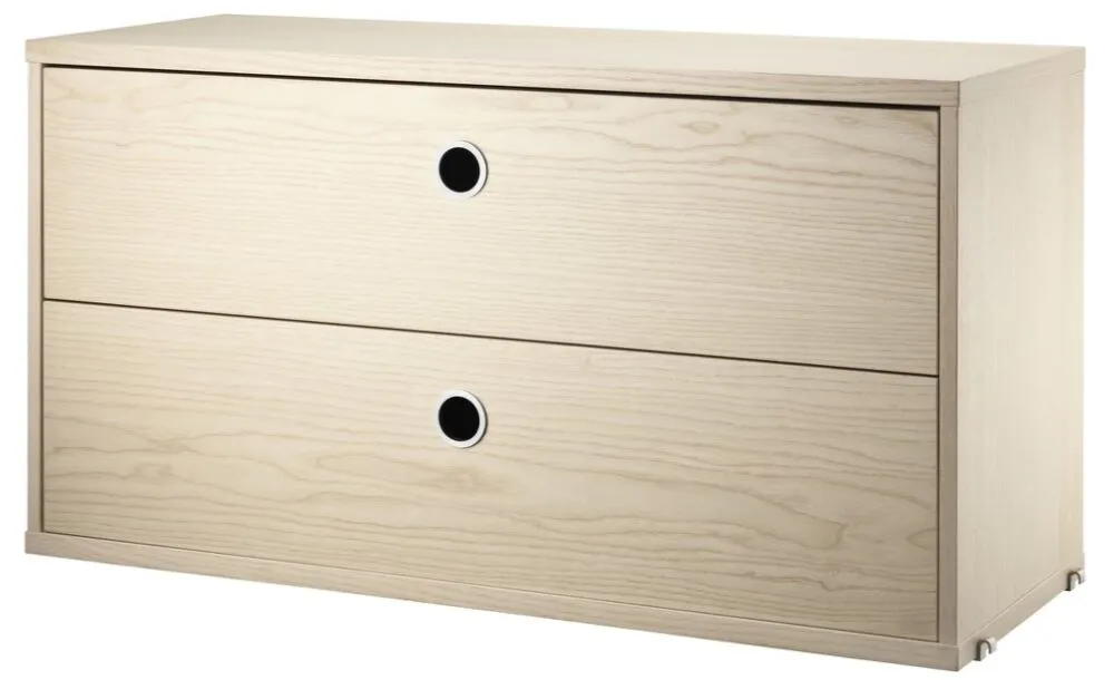 Lage Kosten String Chest with Drawers ladekast-78x30x42 cm-Ash